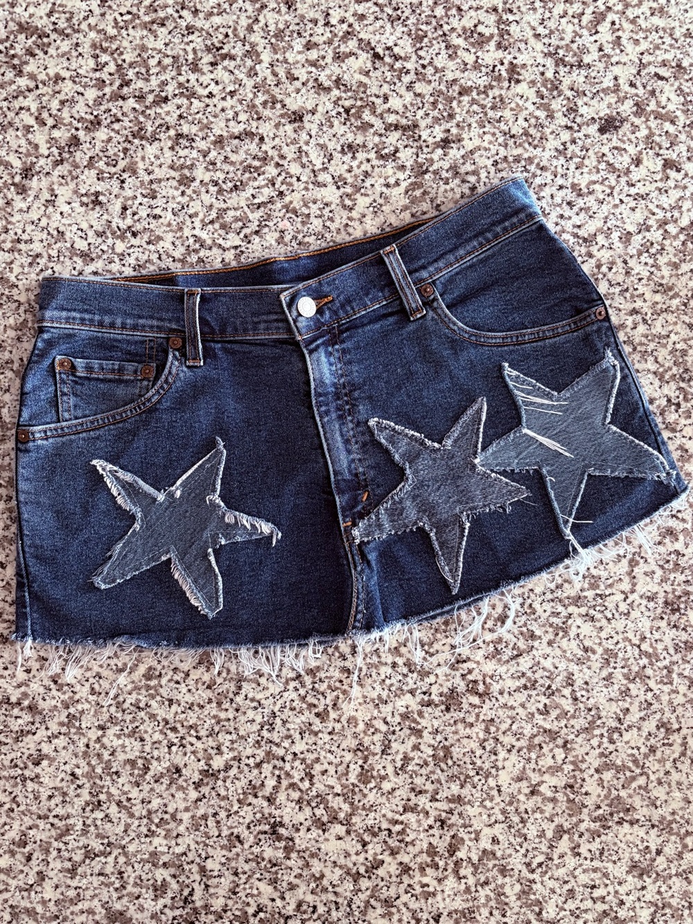 Levi's Urban Outfitters—Urban Renewal Remade Star Patch Denim Jean Mini Skirt